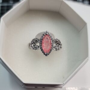 Bomb Party Ring Elegant Pink and Silver Women's Ring Size 9